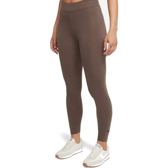 Sz Small NIKE Women NSW Essential 7/8 Mid-Rise Leggings Brown CZ8532 004 - New - Picture 1 of 5